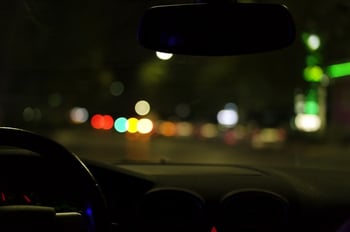 view from car backseat at nighttime representing what your third dui charge means